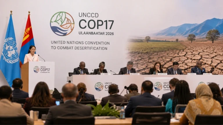 Imagen ilustrativa de una conferencia internacional sobre desertificación y sequía en Mongolia