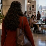 Imagen ilustrativa de una mujer ejecutiva ingresando a una empresa de moda