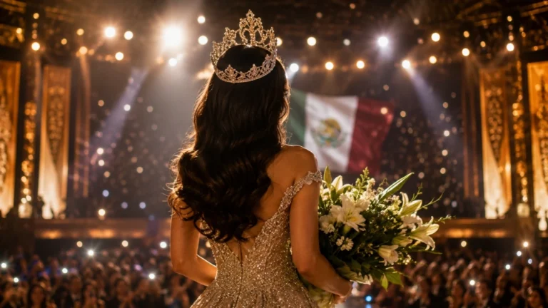Imagen ilustrativa de una reina de belleza mexicana coronada durante una ceremonia