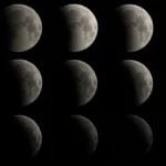 Secuencia fotográfica del eclipse lunar parcial del 28 de agosto de 2026