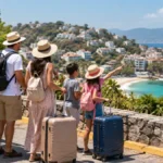Imagen ilustrativa de una familia viajando durante las vacaciones de verano en un destino turístico de México