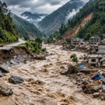 Inundaciones y deslaves dejan graves daños en una zona montañosa de Nepal