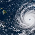 Huracán Lowell sobre el Pacífico Central al sur de las islas de Hawái