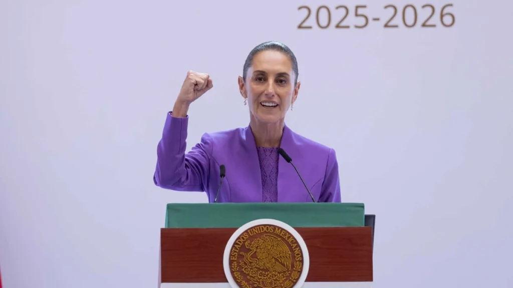 Claudia Sheinbaum durante un acto oficial del Gobierno de México