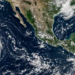 Representación ilustrativa del huracán Marie en el océano Pacífico, al oeste de México