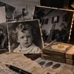 Ilustración del caso del secuestro Lindbergh de 1932 con documentos, fotografías y elementos de la investigación