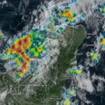 Imagen ilustrativa de tormentas fuertes y lluvias sobre la Península de Yucatán