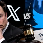 Elon Musk junto al logo de X y el antiguo pájaro azul de Twitter en una imagen ilustrativa sobre la disputa legal por las marcas.
