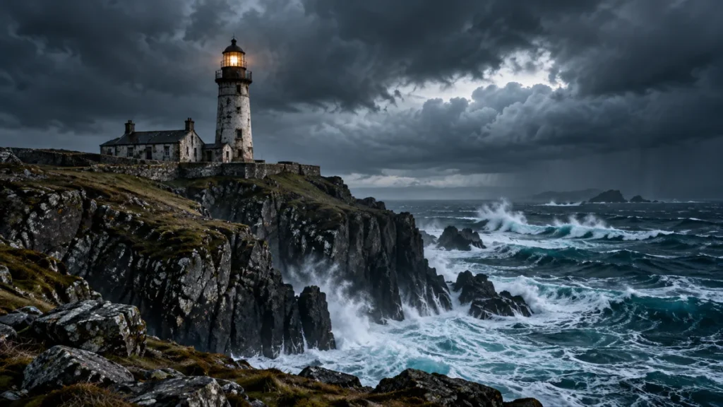 Faro de las islas Flannan en Escocia, escenario de la desaparición de tres fareros en 1900