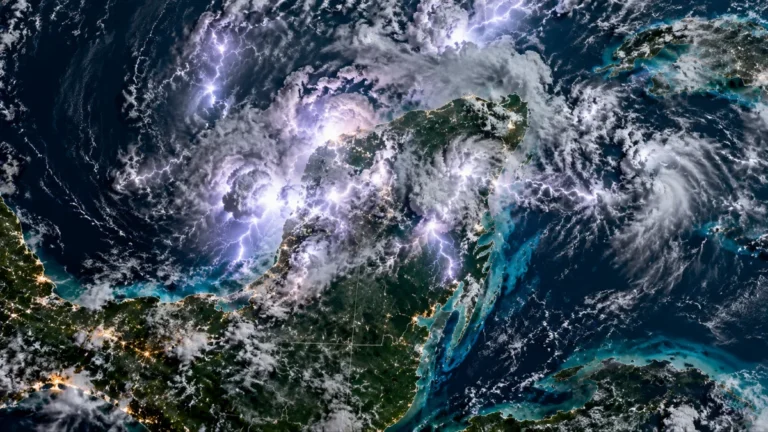 Tormentas eléctricas sobre la Península de Yucatán al inicio de octubre