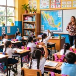 Salón de clases de una escuela primaria en México durante el periodo de descanso escolar de octubre y noviembre de 2026.
