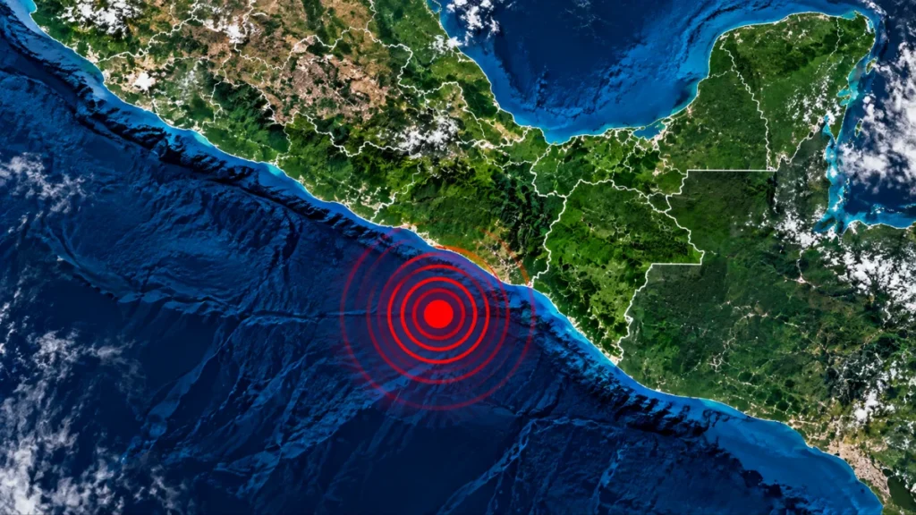 Imagen ilustrativa de un sismo de magnitud 5.1 registrado frente a Chiapas